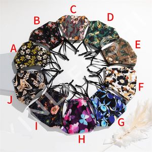 10 Colors Designer Mask Leaf Flower Pattern Mouth Masks Fashion Adult Adjustable Anti Fog Face Masks