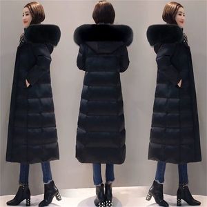 Kobiety Zima Bubble Coats Down Długie Wyściełane Odzież Solidna Kolor Czarny Kurtka Puffer Ciepły Grube Parkas 211216