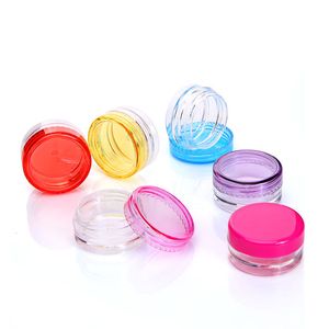 Cheap 2g 3g 5g sample tester plastic body lotion jar with screw lid, transparent round base plastic cosmetic face cream pots 2ml 3ml 5ml skin care jar freeship