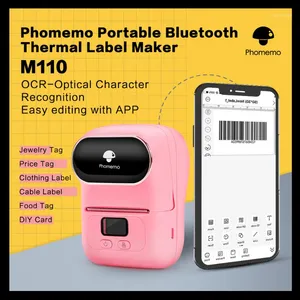 Skrivare Phomemo M110 Label Maker Portable Bluetooth Thermal Printer Apply to Clothing Jewelry Retail Mailing streckkod PO Printer1