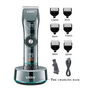 Professional Cordless 15 Speed Adjustable Hair Trimmer For Men Beard Clipper Electric Cutting Machine Barber Shop Kit 220216