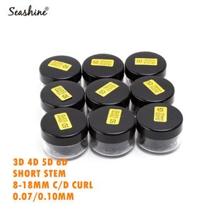 Seashine Russische Volumen-Wimpernverlängerung, 1 Flasche, 500 Fächer/1000 Fächer, 3D, 4D, 5D, 6D, kurzer Stiel, Volumenfächer, natürliche Fächer-Wimpern