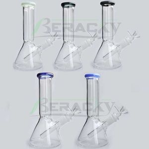 Beracky 8 インチガラス水パイプ水パイプボウルダウンステムディフューザー色の頭の悪いビーカー Bongs dab 石油リグ喫煙リグ用