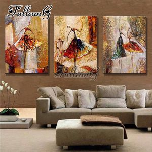 FULLCANG diy 3pcs diamond painting "abstract dancer" triptych mosaic cross stitch 5d embroidery kits full square drill G1168 201112