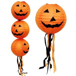 Decorazione di Halloween LED zucca di carta luce appesa lanterna lampada puntelli forniture per feste all'aperto