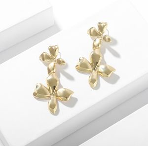 Free Shipping New Style Big Simple And Elegant Pendant Alloy Flower Ear Studs