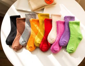 Cute baby children casual socks kids winter sports snow socks coral fleece thermal sox autumn winter thick cotton socks stocking