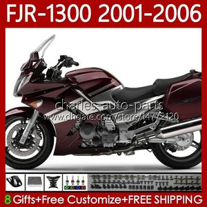 OEM Fairings For YAMAHA FJR-1300 FJR 1300 A CC FJR1300 Wine red 01 02 03 04 05 06 Moto Body 106No.56 FJR-1300A 2001 2002 2003 2004 2005 2006 FJR1300A 01-06 Bodywork Kit