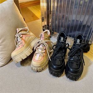 Houzhou platforma damskie buty kostki gotycki w stylu jesiennym sportowym buty projektant punkowy trampki Harajuku 220110