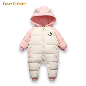 2020 Nyfödd spädbarn Höst Vinter Overells Jacka Kids Hooded Mantel Jumpsuit Baby Coat Girl Boy Parkas Romper Snowsuit Kläder LJ201007