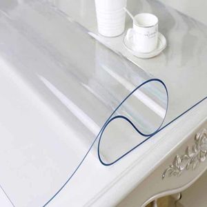 Balle PVC COVER Transparent duk Rektangel Protector Desk Fall Softglas Matsal Top Bordsduk Plastmatta T200707