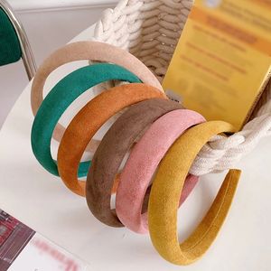 Şeker Renkli Hairband Moda Kadınlar Kalın Sünger Kadife Kafa Bayanlar Saç Bandı Kız Saç Hoop DIY Saç Aksesuarları