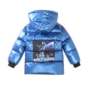 INS Hot Baby Boys ', мягкая куртка с хлопчатобумажной жаркой Корейский 4-13 лет Детская толстая куртка с капюшоном Patch Color Color Parka 4 цвета 201125