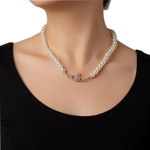 Fashion Trendy Planet Pearl Choker Halsband Kvinnor Neckkedja Halsband Retro Punk Creative Temperament Wedding Gift