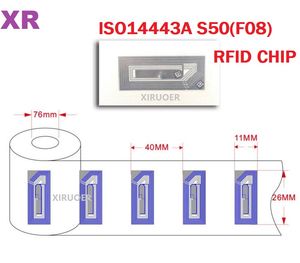 1000ピース26 * 11mm F08ステッカー13.56MHz ISO14443A NFCラベル対応S50 RFIDタグ1K wetインレイNFCドライインレイNFC電話のお支払い