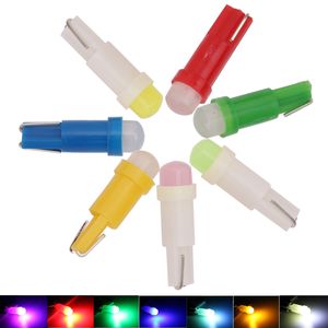 100X T5 COB 3D Car Dashboard Instrument Lamp Bulbs Indicator Wedge Light Car led Warning Lights Super Bright white Blue Red 12V