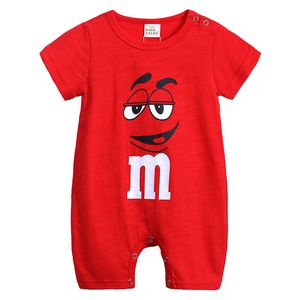 Summer Short Sleeve Girls Dress Cartoon Baby Romper Cotton Newborn Body Suit Kid Pajama M Bean Cute Boys Jumpsuit 201027