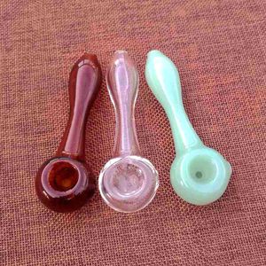 4 Inch Mini Spoon Glass Hand Pipes Pyrex Glass Oil Burner Pipes Tobacco Pipe For Smoking Accessories Dab Tool Net weight 35g