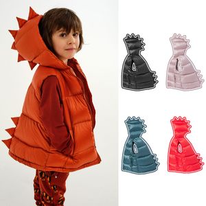 Enkelibb Kukukids Çocuklar Kış Aşağı Yelek Moda Dinozor Şık Tutun Sıcak Üst Erkek Kız Marka Tasarım Giysileri Kalınlaşmak LJ201124