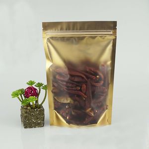 1000pcs/lot Stand Up Aluminum Foil Packaging Bag Self Seal Mylar Seal Packing Pouches for Sanck Tea Pack Front Clear Pouches