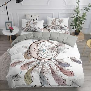 Zeimon Bohemian Série 3D Dream Catcher Moon Bedding Set Home Decor Microfiber Bedsprad Fronha Rainha King Size Size Sets 201199