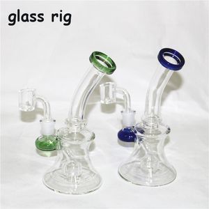 Hookahs 14mm feminino mini vidro bong tubulações de água pyrex plataformas espessas reciclador equipamento para fumar