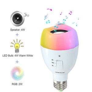 Amazon new portable mobile led bulb audio wireless bluetooth music bulb lighting emergency color changing light