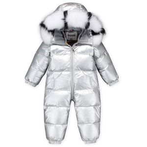 -30 ryska vinter snöar pojke baby jacka 90% anka ner utomhus spädbarn kläder tjejer klättring för pojkar barn jumpsuit 2 ~ 5Y LJ201017