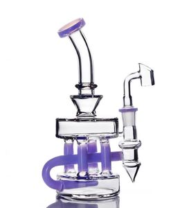 Nargile beher bong recycler yağ kuleleri kalın cam su boruları duman boru fonksiyonu 14mm banger ile dab