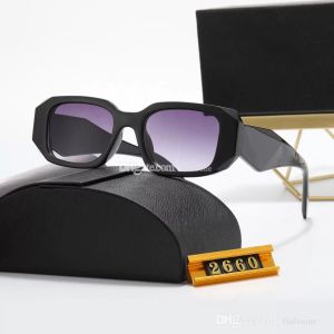 Mode-Sonnenbrille für Mann und Frau, Unisex, Designer-Schutzbrille, Strand-Sonnenbrille, kleiner Rahmen, Luxus-Design, UV400, Schwarz-Schwarz, 7 Farben, optional 2660, Top-Qualität mit Box