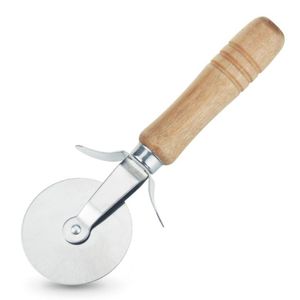 Wholesale pizza cutter with wooden handle resale online - Pizza Cutter Knife Round Wooden Handle Stainless Steel Pastry Nonstick Pizza Cutter Wheel Slicer With Grip Kitchen Tools YL1238