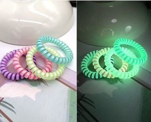 Headband 10 Pcs Elastic Hair Bands For Women Accessories Girl's Glow Spiral Ties Cute Ponytail Holders 2021 VERVAE