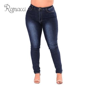 Hög midja jeans femme kvinnor 5xl 6xl 7xl plus storlek leggings blå denim skinny jeans penna byxor stretch bodycon slim byxor lj200808