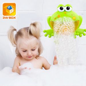 Bubble Frogs Baby Bath Toy Bubble Maker Pool Swimming Bathtub Soap Machine Toys for Children Kids With Music Water Toys LJ201019