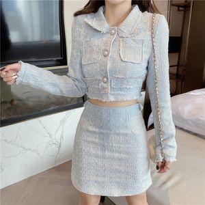 2021 PINK A LINE WINTERN WINTER STATE STATE SUB SUB SUB NEW FASHION TODEED LONG SLEEVE TOP + BODYCON MINI SKIRT