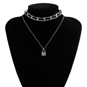 Guldkedjor låsande hänge halsband spets multi lager wrap choker halsband kvinnor mode smycken vilja och sandig