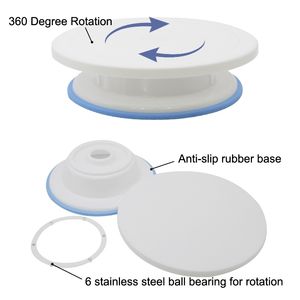 Yolife 10 polegadas mesa rotativa plástica diy banda giratória giratória girar bolo decorando ferramenta de cozimento y200612