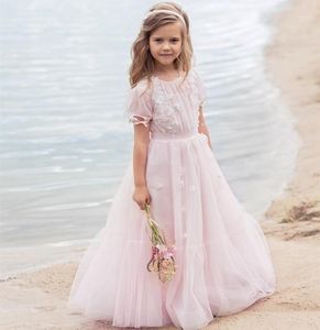 Vestidos da menina imagem real adorável flor menina para casamento tule ball vestido júnior vestido de dama de honra meninas