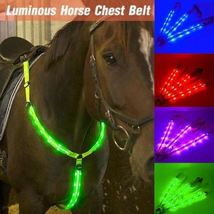 Cintura da equitazione a LED Cintura da petto in nylon impermeabile Pettorale visibile di notte Equitazione Illuminazione Attrezzatura equestre