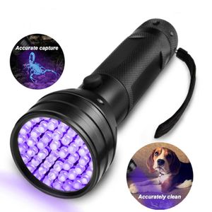 51 lampe de poche UV LED 395nm Ultra Violet Torch Light Light Detecteur de lampe noire pour les teintes pour animaux de compagnie d'urine de chien et punaise de lit
