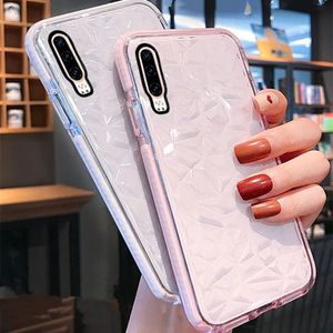 Für iPhone 12 Pro Max 11 Pro X 8 Plus Diamond Patten TPU Handyhülle für Samsung S20 Plus S10 S9 A21 Anti Shock Soft Clear Cover mit Opp Bag