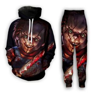 Nowe Mężczyźni / Damskie Halloween Horror Movie Chucky Funny 3D Drukuj Dresy Moda Hip Spodnie + Bluzy MH090