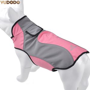 Inverno caldo pile cane vestiti all'aperto elastico resistente all'usura impermeabile Pet Sportswear rosa grande cappotto giacche S / M / L / XL / 2XL T200710