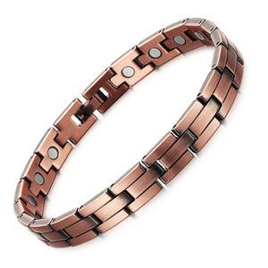 Männer Frauen Kupfer Magnetische Gesundheit Armbänder Bronze Farbe Reinem Kupfer Arthritis Heilung Schmuck Marke Armbänder Armreif Homme