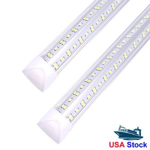 Cooler Door LED Tube V Shaped 8FT Lights 4FT 5FT 6FT 8 Feet T8 56W 72W Double Side Integrated Shop light 7200lm 10000lm 14400lm In Stock