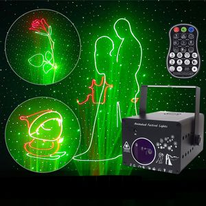 3D Animated Festival Lights Red Green Laser Projector Light Christmas Bar KTV DJ Disco LED Stage Lighting