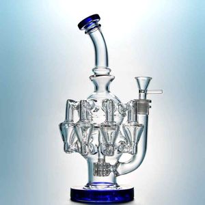 2022 14mm conjunto de polvo articulação braços narguilé de vidro matriz perc recycler plataformas de óleo de vidro Único bongo tubos de água Dab Rig OA01