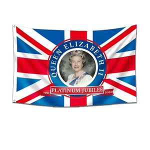 Drottning Elizabeth II Platinums jubileum flagga 2022 Union Jack flaggor Queens 70th Anniversary British Souvenir Bes121