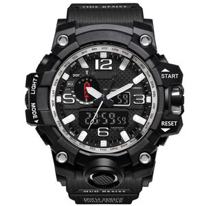 Мужские цифровые часы роскошные военные спортивные часы Электронные светодиодные секундовые часы Мужские ударные часы классический стиль резиновый ремешок электроники.