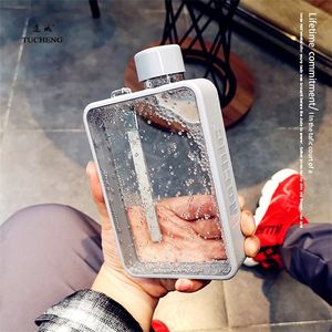 MoChic Moses A5 Flat Water Bottle Cup Grils Drinking for Portable Korean Creative Paper s 220217